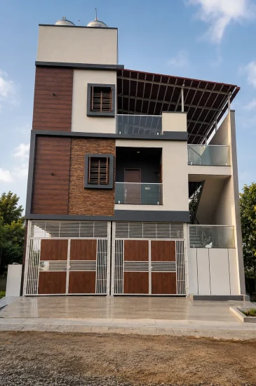 Laxman residential exterior project in Bengaluru by Brightline Design